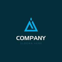 letter AI identity logo design with triangle shape icon design element, minimalist style for business and company identity vector