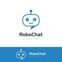 simple Robot icon logo design. Chat Bot sign for support service concept, Chatbot minimalist flat style logo vector