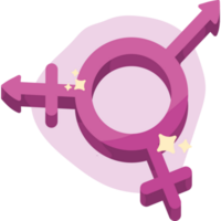 símbolo transgénero color morado png