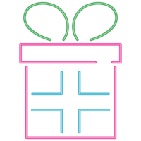 geschenk neon stil png