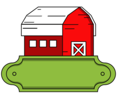 rotes Farmstall-Emblem png