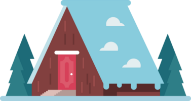 dreieckiges Haus mit Schnee png