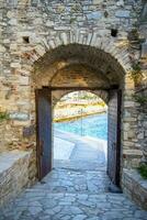 Exit from the Castle at Gvercinade Pigeon Island in Kusadasi, Turkey. photo