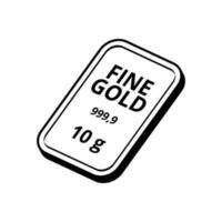 Fine gold bar line art isolated on white background vector