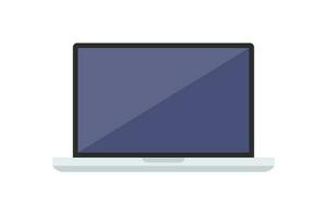 laptop computer with blank empty display screen vector