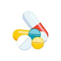 Illustration medication concept with different pills vector