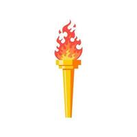 Golden torch vector isolated on white background