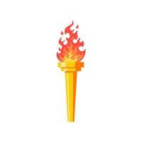 Golden torch vector isolated on white background