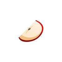 Apple Slice vector, apple flat design art isolated. vector