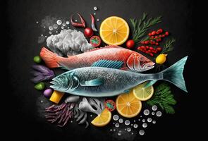 Fish food conceptual background photo