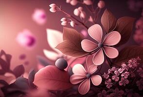 Pink floral background photo