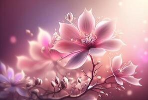 Pink floral background photo