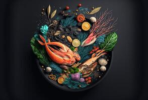 Fish food conceptual background photo