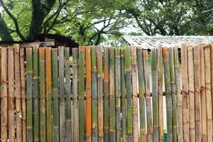 Bamboo fence background vintage color photo