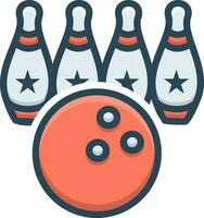 color icon for bowling vector