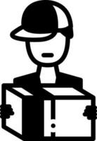 solid icon for delivery man vector