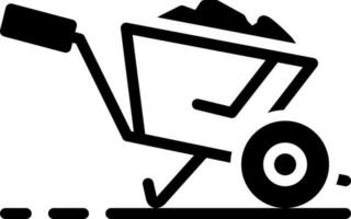 solid icon for wheelbarrow vector