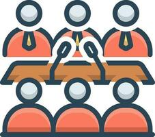 color icon for business conference vector