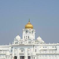 View of details of architecture inside Golden Temple - Harmandir Sahib in Amritsar, Punjab, India, Famous indian sikh landmark, Golden Temple, the main sanctuary of Sikhs in Amritsar, India photo