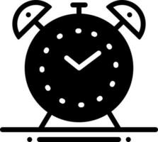 solid icon for alarm clock vector