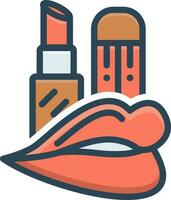 color icon for lipstick vector