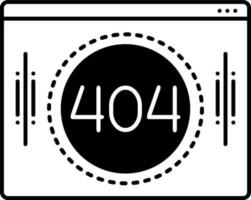 sólido icono para 404 vector