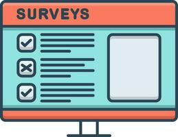 color icon for surveys vector