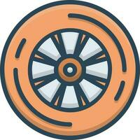 color icono para rueda vector