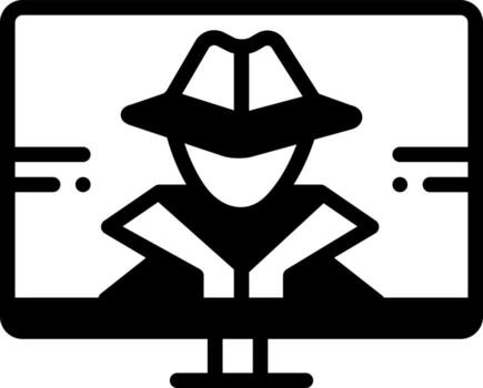 solid icon for hacker vector