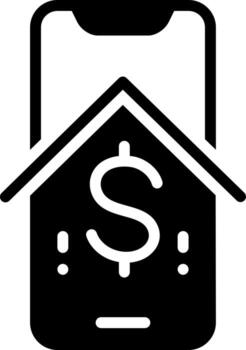 solid icon for mobile banking vector