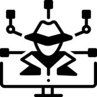 solid icon for cyber crime vector