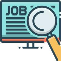 color icon for job search vector