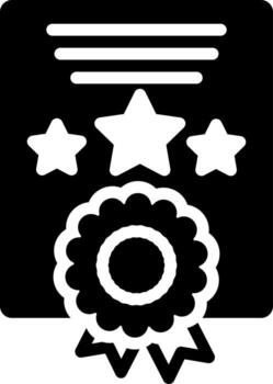 sólido icono para certificado vector