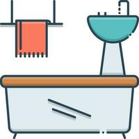 color icon for bathroom appliances vector