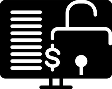 solid icon for financial data protection vector