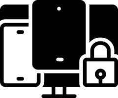 solid icon for multi device security vector