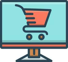 color icon for e commerce vector