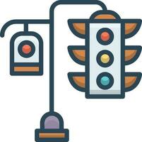 color icon for traffic light vector