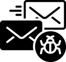 solid icon for infected mail vector