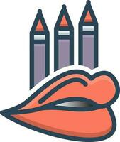 color icon for lip liner vector