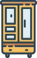 color icon for cupboard vector