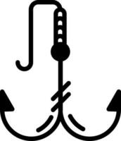 solid icon for hook vector