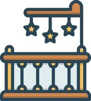 color icon for crib vector