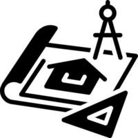 solid icon for blueprints vector