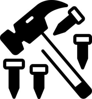 solid icon for hammer vector