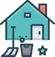 color icon for home deep cleaning vector