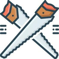 color icon for hand saw vector