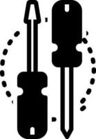 solid icon for screwdriver vector