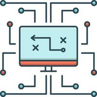 color icon for digital strategy vector