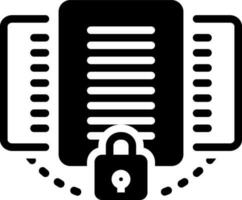 solid icon for document protection vector
